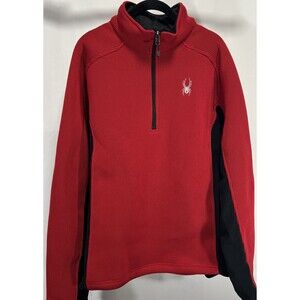 Spyder 1/4 Zip Pullover Red Black XXL